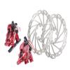 Juin Tech F1 Cable Actuated Hydraulic Bicycle Bike Disc Brake Caliper Set Extra Lightweight Hybrid Brake Set for Flat-Mount Road Cyclocross Gravel eBike Folding Bike use 160mm 6" rotors (Red) view 1