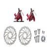 Juin Tech F1 Cable Actuated Hydraulic Bicycle Bike Disc Brake Caliper Set Extra Lightweight Hybrid Brake Set for Flat-Mount Road Cyclocross Gravel eBike Folding Bike use 160mm 6" rotors (Red) view 3