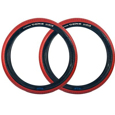 SE Bikes Chicane 26 x 3.5 BMX Durable Wire Bead Replacement OEM Dirt Street Bike Tire Bundle (Red Black)