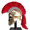 Nautical-Mart Medieval Greek Corinthian Helmet with Red Plume Brass & Copper Coated 18 Gauge (Brass Coated) view 1