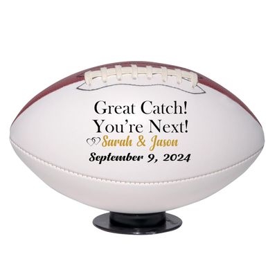Ballstars Custom Personalized Great Catch! Youre Next! Football (Full Size 12" Official Size 9, Without Base)