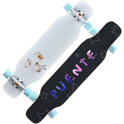 Rff Longboard Skateboard Four-Wheeled Adult Brush Street Boys and Girl Beginner Professional Dance Board Youth Scooter Load-Bearing 250KG (Color : B)