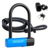 INTEKIN Key Lock Bike Lock, Blue, Portable, Heavy Duty, 16mm, 4ft/5ft Length Security Cable with Sturdy Mounting Bracket for Bicycles, Bikes and More view 1