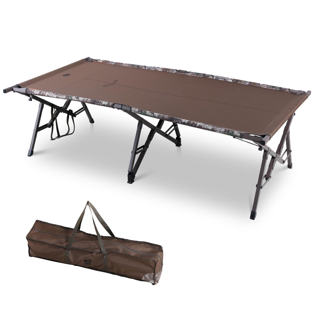 :Timber Ridge Folding Camping Cot for Adults,Outdoor Bed Camp Cots for Sleeping with Carry BagFoldable XL Hunting for Camping, Hiking, CamouflageHome, Travel, Support up to 600lbs, Tan