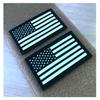 2x3.5 Black White Glow in Dark US USA American Flag Tactical Patches Forward and Reversed (2 Pack) view 1