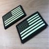 2x3.5 Black White Glow in Dark US USA American Flag Tactical Patches Forward and Reversed (2 Pack) view 2