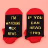 LEVLO News TV Fans Inspired Gift If You Can Read This Cotton Socks Mother's Day Graduation Teacher Christmas Gifts (2 Pairs/Set-Ankle-3) view 4