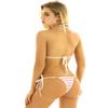 QinCiao Women's Strawberry Print Bikini Anime Cosplay Lingerie Set Japanese Swimwear Underwear Halter Pink One Size view 4