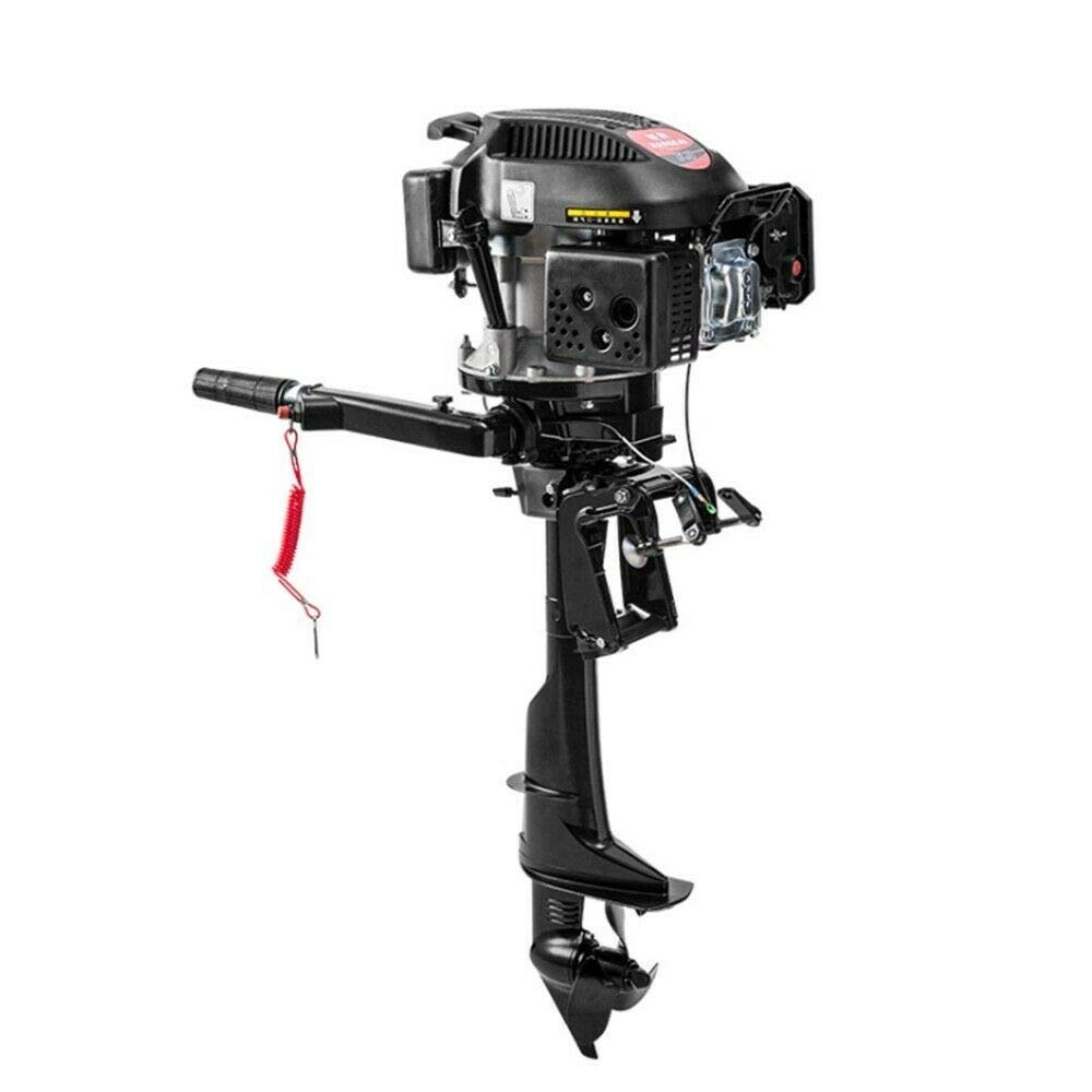 TFCFL Outboard Motor Boat Engine, 6 HP 4 Stroke Outboard Motor Marine Inflatable Fishing Boat Engine with CDI Water Air Cooling System 11.5