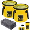 AUTODECO 2 Pack Collapsible Bucket 5 Gallon Container Folding Water Bucket Portable Wash Basin for Outdoor Travelling Camping Fishing Gardening Car Washing Yellow 20L view 1