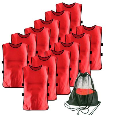 Antoyo 12 Pack Pennies for Soccer Scrimmage Vest Practice Jersey for Adult Youth Red