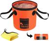 AUTODECO Collapsible Bucket 5 Gallon Container Folding Water Bucket Portable Wash Basin for Camping Fishing Travelling Outdoor Gardening Orange 1Pcs 20L view 1