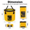 AUTODECO Collapsible Bucket 5 Gallon Container Folding Water Bucket Portable Wash Basin for Camping Fishing Travelling Outdoor Gardening Yellow 1Pcs 20L view 3