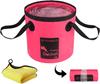 AUTODECO Collapsible Bucket 5 Gallon Container Folding Water Bucket Portable Wash Basin for Camping Fishing Travelling Outdoor Gardening Pink 1Pcs 20L view 1