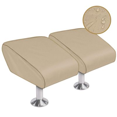 iCOVER Boat Folding Seat Cover-2 Pack 600 Denier Canvas Waterproof Heavy-Duty Weather Resistant Material Trailerable Fishing Chair Covers