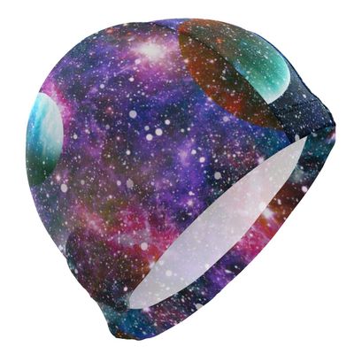ZZAEO Space Galaxy Planets Stars Men Swim Caps Polyester Swimming Hat for Adult Youth