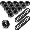 16 Pieces Skateboard Truck Nuts and 16 Pieces Skateboard Truck Axle Washers for Longboards and Hardware Kit (Black) view 1