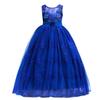 FMYFWY Little Big Girls Flower Tulle Lace Dress Sleeveless Princess Pageant Birthday Party Wedding Dance Evening Long Gown Royal Blue 11-12T view 1