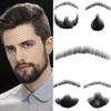LesafeV Glue Lace Beard Hand Made Real Hair Mustache Fake Beard For GentleMen Seamless Fake Beards HX01 view 4