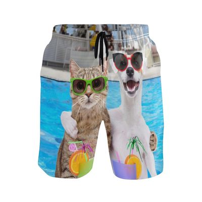 Custom Photo Mens Swim Trunks Personalized Picture Beach Board Shorts Swim Shorts Multi-Color