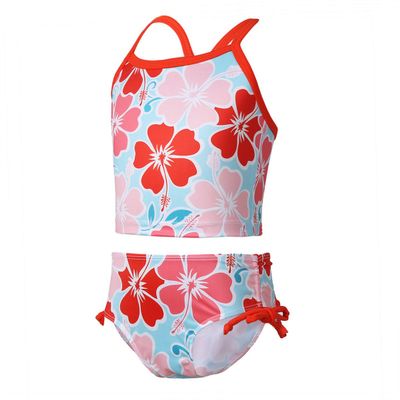 easyforever 2PCS Kids Girls Swimsuit Swimwear Tankini Mermaid Scales Printed Starfish Swim Tops with Briefs Orange-red 3