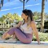 Stelle Womens High Waisted Legging Yoga Pants with Pockets for Gym Workout (Cotton Like Softness-Dusty Lavender, Large) view 3