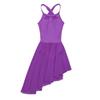 Aislor Kids Girls Chiffon Criss Cross Back Irregular Hem Lyrical Dance Dress Ballet Gymnastics Leotard Dresses Purple 13-14 Years view 3
