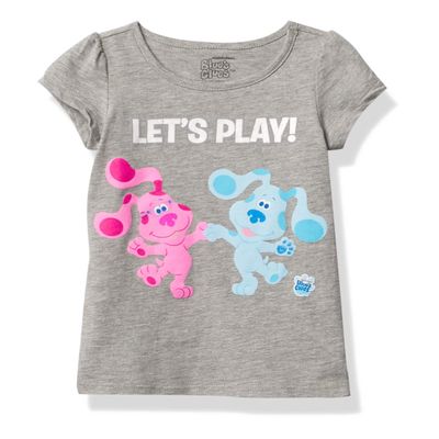 Nickelodeon baby girls Blue's Clues & You Be You! Toddler Short Sleeve Tee - Blue Magenta T Shirt, Heather Grey, 5T US
