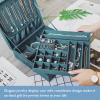 ProCase Velvet Jewelry Box Organizer for Women, 2 Layer Jewelry Display Storage Holder Case for Necklace Earrings Bracelets Rings -Green view 2