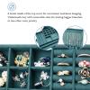 ProCase Velvet Jewelry Box Organizer for Women, 2 Layer Jewelry Display Storage Holder Case for Necklace Earrings Bracelets Rings -Green view 3