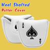 Poker Ace White Mallet Putter Cover Headcover Magnetic Club Protector fits for Odyssey 2ball Style Putters,Synthetic Leather Putter Headcover for Mallet, RH LH(for Round Mallet Putter) view 2