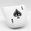 Poker Ace White Mallet Putter Cover Headcover Magnetic Club Protector fits for Odyssey 2ball Style Putters,Synthetic Leather Putter Headcover for Mallet, RH LH(for Round Mallet Putter) view 3
