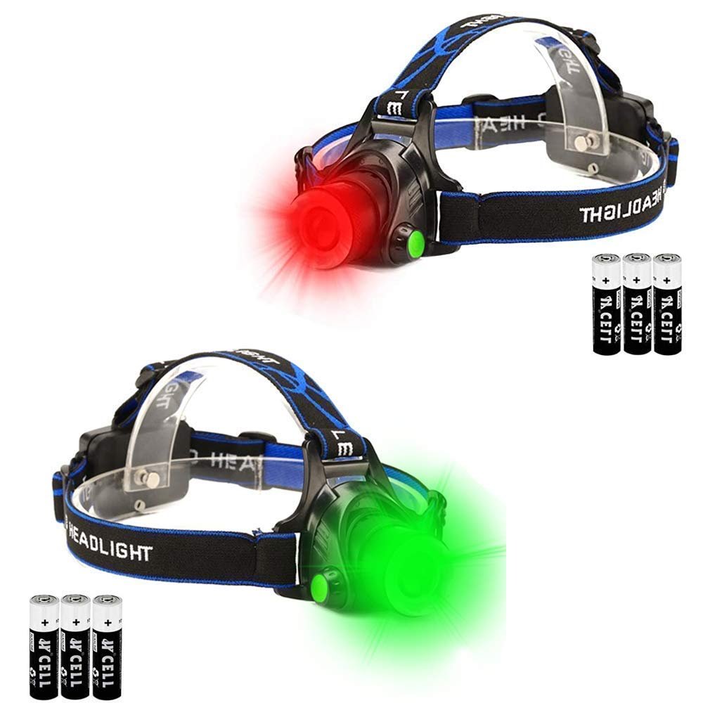 GaiGaiMall Ultimate Hunting Light - Red Headlamp and Green Headlamp Bundle