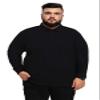 Aiyino Men's Big and Tall Classic Fit Long Sleeve Solid Soft Cotton Polo Shirt 5XL Black view 2