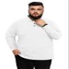 Aiyino Men's Big and Tall Classic Fit Long Sleeve Solid Soft Cotton Polo Shirt 3XL White view 1