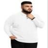 Aiyino Men's Big and Tall Classic Fit Long Sleeve Solid Soft Cotton Polo Shirt 3XL White view 4