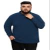 Aiyino Men's Big and Tall Classic Fit Long Sleeve Solid Soft Cotton Polo Shirt 2XL Navy view 1