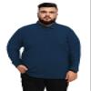 Aiyino Men's Big and Tall Classic Fit Long Sleeve Solid Soft Cotton Polo Shirt 2XL Navy view 2