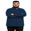 Aiyino Men's Big and Tall Classic Fit Long Sleeve Solid Soft Cotton Polo Shirt 2XL Navy view 3