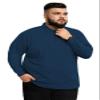 Aiyino Men's Big and Tall Classic Fit Long Sleeve Solid Soft Cotton Polo Shirt 2XL Navy view 4