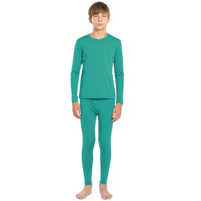ViCherub Thermal Underwear Set for Boys Long Johns Fleece Lined Kids Base Layer Thermals Sets Boy Jade XL