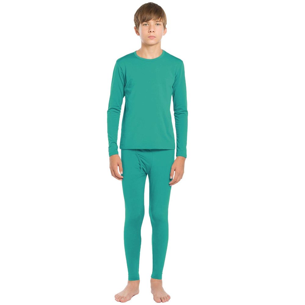 ViCherub Thermal Underwear Set for Boys Long Johns Fleece Lined Kids Base Layer Thermals Sets Boy Jade XL