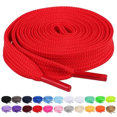 Booyckiy 2 Pairs Flat Shoe Laces for Sneakers, 2/5" Wide Athletic Shoelaces, Red 72 inch(183cm)