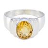 Joyas Plata Natural Gemstone Oval Shape One Stone Faceted Citrine rings-925 Silver Yellow Citrine Ring-June Birth Gemini Astrology Natural Gemstone Ring SRCITFC-3009-12.5 us view 2