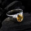 Joyas Plata Natural Gemstone Oval Shape One Stone Faceted Citrine rings-925 Silver Yellow Citrine Ring-June Birth Gemini Astrology Natural Gemstone Ring SRCITFC-3009-12.5 us view 4