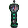 BIG TEETH Golf Head Covers Driver Hybrid Fairway Cover Golf Club Protector Lucky Clover and USA Pattern Black (Driver Cover) view 1