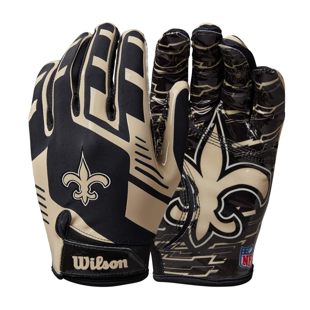 Wilson NFL Stretch Fit Football Gloves - Adult, New Orleans Saints