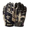 Wilson NFL Stretch Fit Football Gloves - Adult, New Orleans Saints view 1