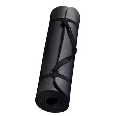 Black Yoga Knee Pad/Mat 5/8 inch thick 15 mm - Support for Knees, Wrists, and Elbows with Carrying Strap