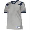 Russell Athletic Ladies Phenom6 Flag Football Jersey  Elite Performance Mesh Football Shirt for Women, Perfect for Team Play & Training, Grid Iron Silver/Navy L view 1